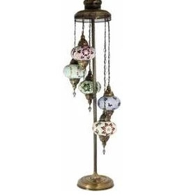 El Yapımı 7’li Mozaik Lambader – Kapadokya – 7 Ampul Dahil